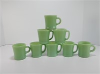 8 FIRE KING JADEITE COFFEE MUGS