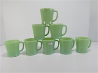 8 FIRE KING JADEITE COFFEE MUGS