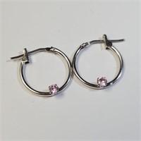 $200 10K  Pink Cz Earrings