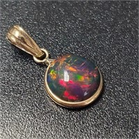 $1000 14K  Black Opal Enhanced(1.9ct) Pendant