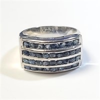 $300 Silver Sapphire Ring