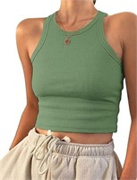 [Size : Large] DEFJOOY Crop Top Y2K Tops Ribbed Ta