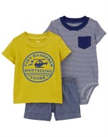 3-Pc Carter's Babies 3M Set, T-shirt, Short Sleeve