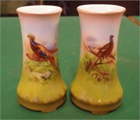 Two Royal Bayreuth bird vases
