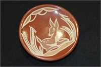 Southwestern Pottery Dish Decorated With a Fawn