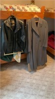 Leather jacket and dress coat, XL