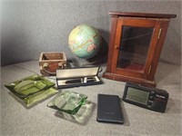 Wooden Smoker's Cabinet with Vintage Office