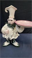 14?? chef with platter statue