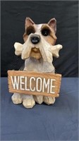 13” Welcome dog statue