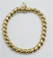 14k Yellow Gold Bracelet 12.4g Length 7.25in