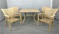 Painted Aluminum Patio Set W 4 Chairs