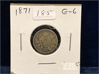 1871 Can Silver Ten Cent Piece  G6