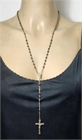 Black Beads Rosary VTG