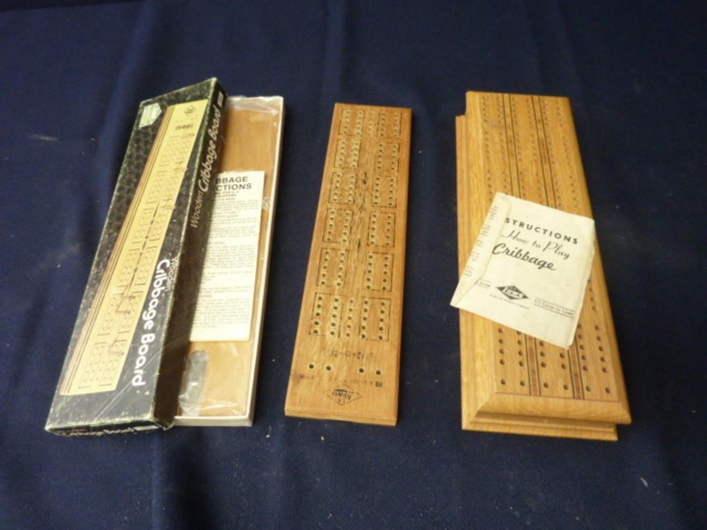 THREE WOOD CRIBBAGE BOARDS