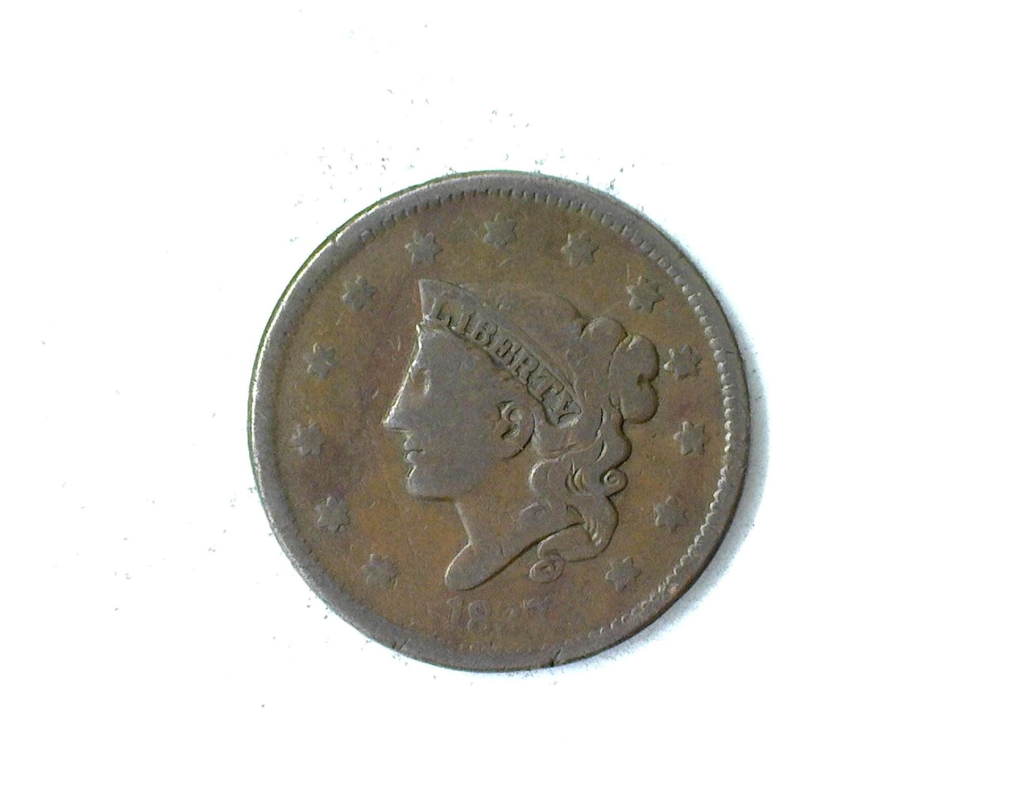 1827 Cent Fine+