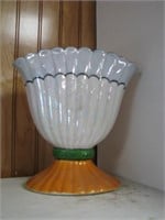 Glazed fan style vase