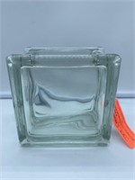 Vintage glass block vase made in West germany