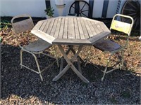 TIMBER OUTDOOR TABLE & 2 CHAIRS