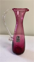Pilgrim cranberry glass vase pitcher