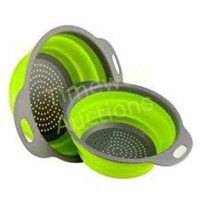 Collapsible Colander - Silicone  2PCS  Green