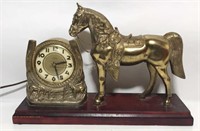 Horse Spelter Shelf Clock