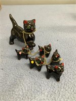 Redware Cat  w/ Kittens