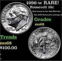 1996-w Roosevelt Dime RARE! 10c Grades GEM+++ Unc