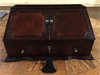 Vintage Wood Valet Table Top Cabinet