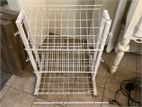 White metal rack and shelf