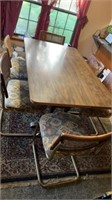 Kitchen table with 6 Cecsa style chairs, vintage,