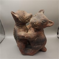 Vintage Pre-Columbian style Colima dancing dogs