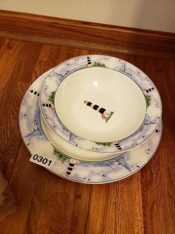 Lighthouse Plate & Bowl