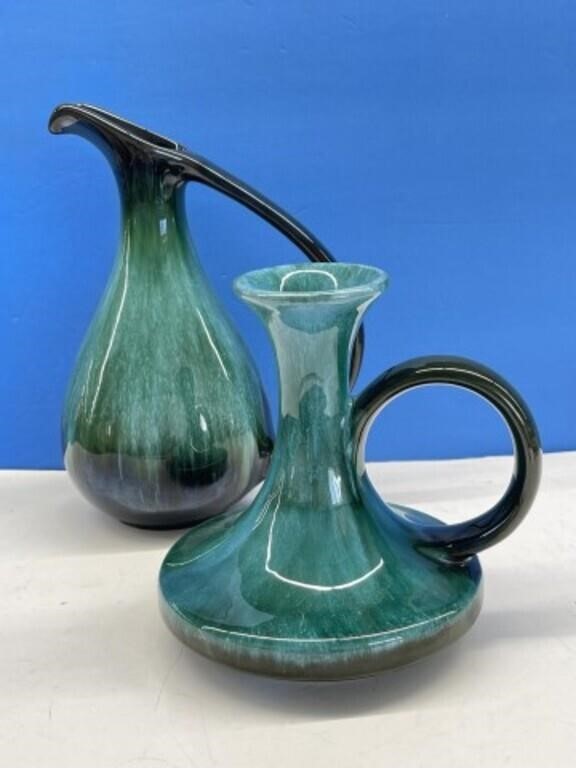 Blue Mountian Pottery- Green Glaze Modern Pitchers