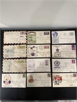 Large lot (12) first day cover post marked 1930’s