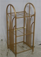 Art Deco Brass Plated 3 Shelf Display Rack