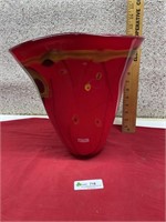 Large Red Art Glass Vase