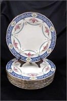 9 Royal Worcester Porcelain Service Plates,