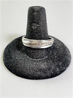 Men's Sterling Diamond Band Ring 5 Gr Size 10.75
