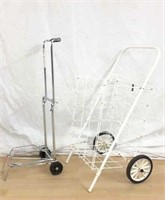 Set of Metal Wire Luggage Racks on Wheels