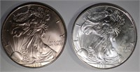 2-BU 1996 AMERICAN SILVER EAGLES