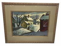 Henry Gasser, Winter Scene, Oil on Board
