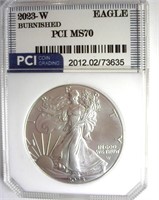 2023-W Silver Eagle PCI MS70 Burnished