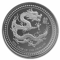 2024 Samoa 1/2 Oz Ag 1 Tala Year Of The Dragon Bu