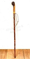 Root Wood & Crushed Turquoise Inlay Walking Stick