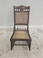 Vintage Wooden Rattan Rocking Chair