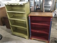 2 PAINTED BOOKCASES