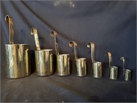 Set of 7 Brass Seer Graduated Measuring Cups