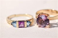 14KT GOLD FASHION RINGS WITH COLOUR STONES