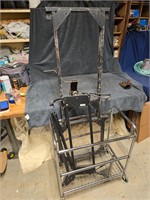 Metal farm equipment cover cradle w rolling rack