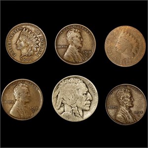 [6] (6) Varied US Coinage (1867, 1894, (2)